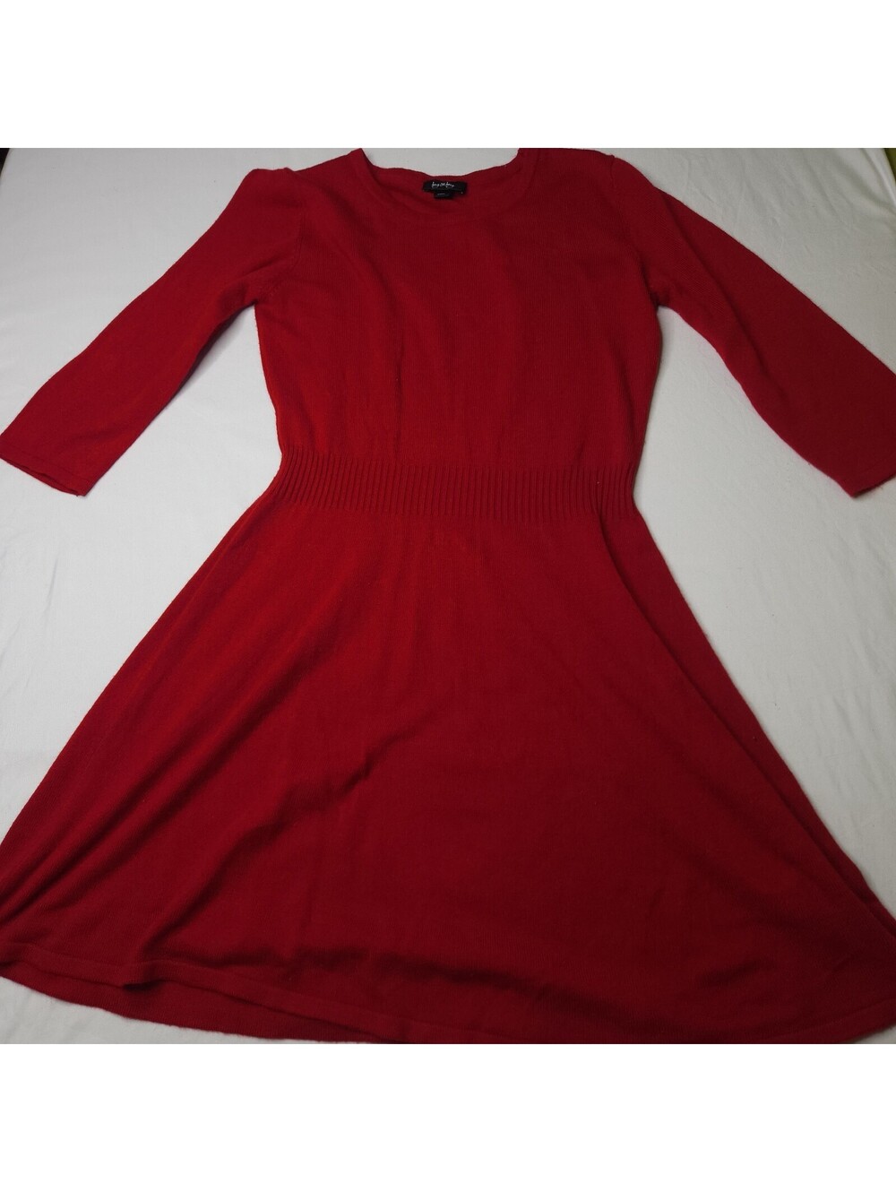 by&by red long sleeve knit dress